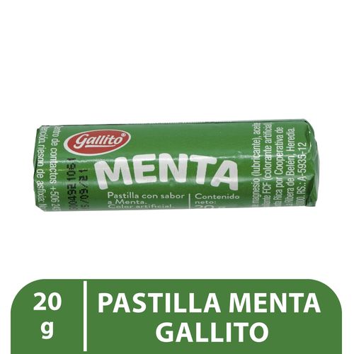 Pastilla Gallito sabor menta - 20 g