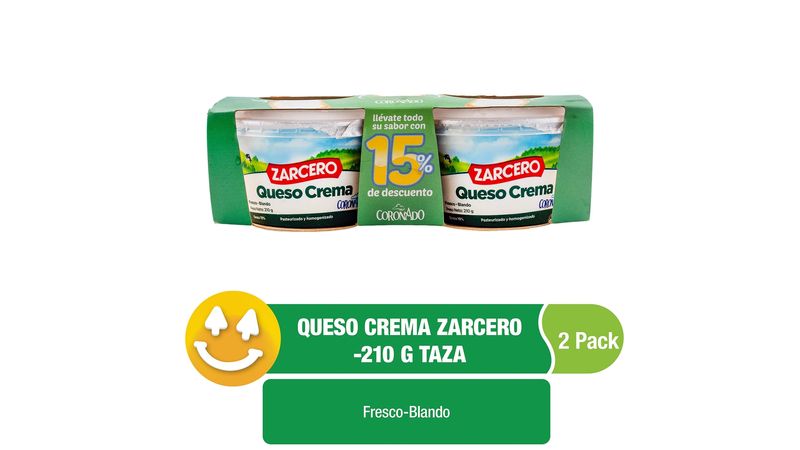 Comprar Queso Crema Coronado Zarcero 2 Pack - 420 g | Walmart
