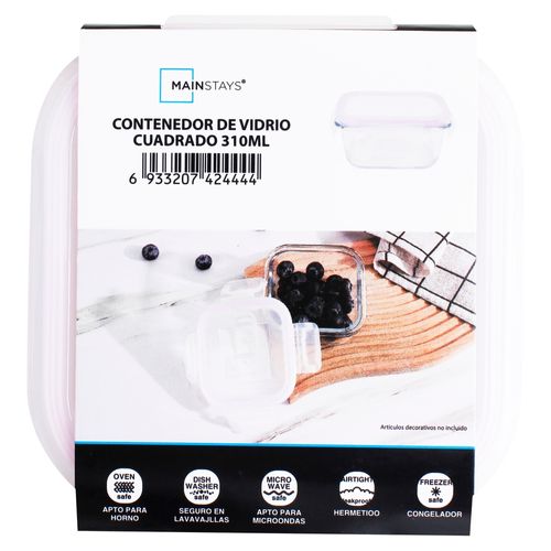 Mainstays Hermetico Cuadrado 310 Ml