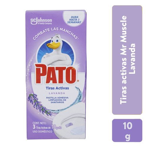Limpiador Baño Pato Tiras Activas Pastillas Para Sanitario Lavanda - 3 Uds