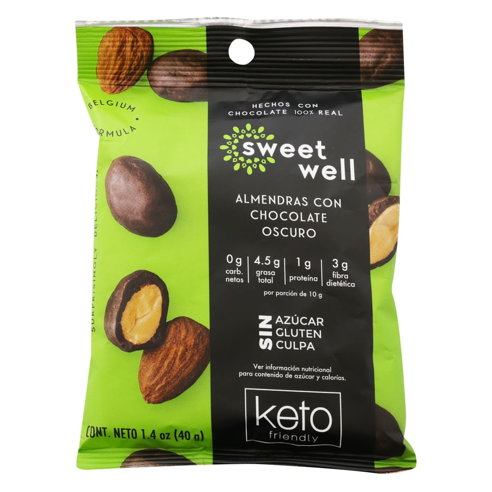 Comprar Chocolate Sweetwell semiamargo con almendras libre de