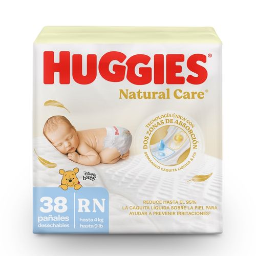 Panales Huggies Natural Care 0 Rn 38u Ea