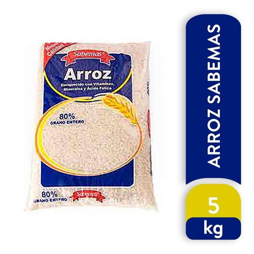 Arroz Sabemas Semi Entero 80% Grano Entero - 5000 g