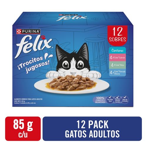 Alimento Gato Adulto Purina 12Pack Felix Variado 85 g