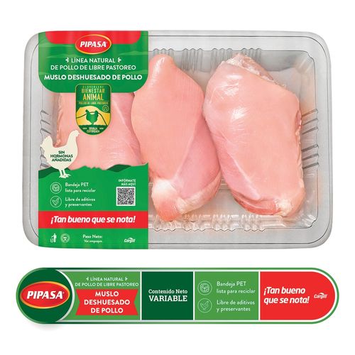 Muslo De Pollo Deshuesado Pipasa, Empacado, Precio indicado por Kilo