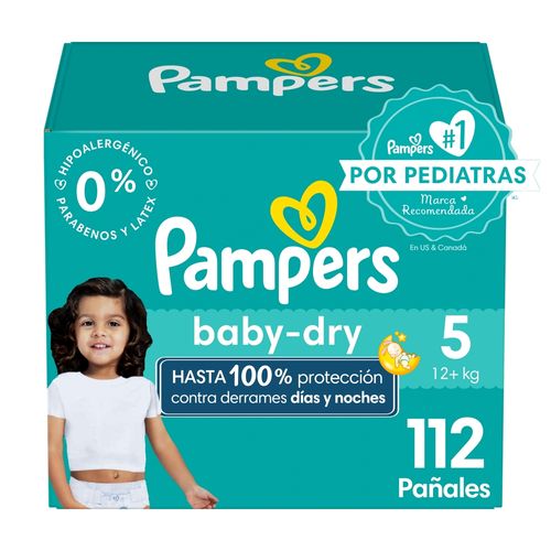Pañales Pampers Baby Dry Talla 5 - 112 uds