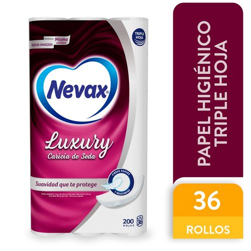 Papel Higiénico Nevax Luxury Caricia De Seda - 36 Rollos