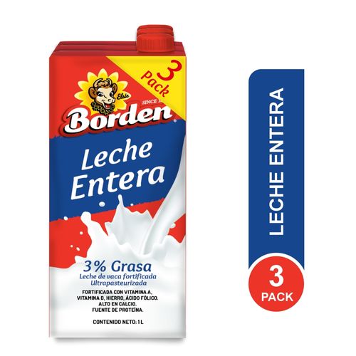 Leche Borden Entera 3 Pack - 3000 ml