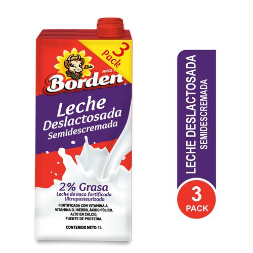 Leche Bodern Deslactosada Semidescremada 3 Pack - 3000 ml