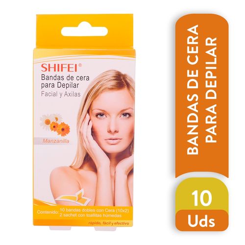 Bandas De Cera Para Depilar Shifei Manzanilla Pequeñas - 10 Unidades
