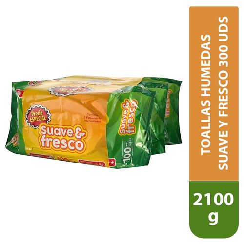 Toallas Humedas Suave Y Fresco Aloe 300 Uds -2100 g
