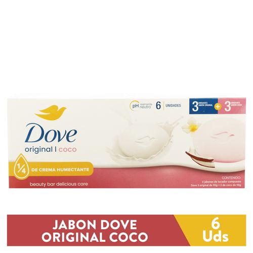 6pk Jabon Dove Surt Origin Y Coco 540 Gr