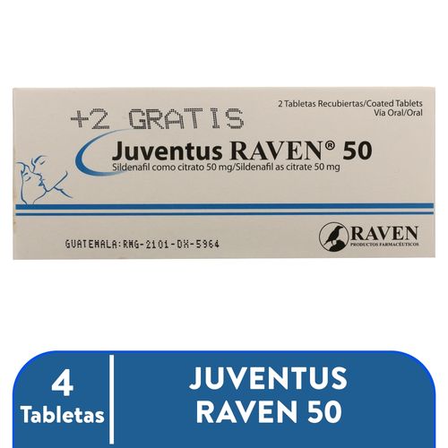 Anticonceptivos, Hormonal y Salud Sexual Raven Juventus 50 Sildenaf. 50 mg Tab x 2 u Unidad