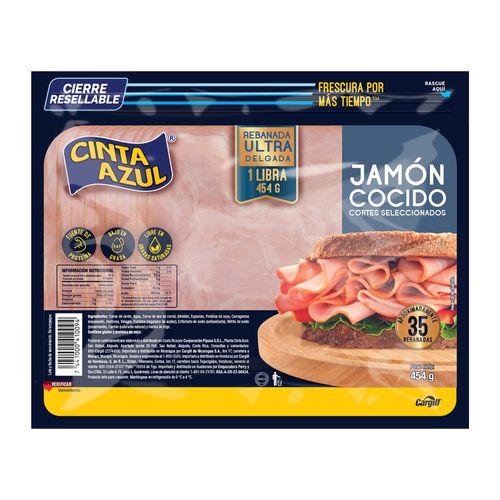 Jamón Cinta Azul Cortes select - 454 g