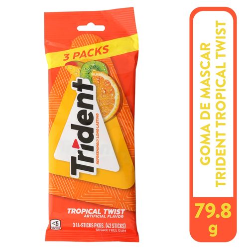 Trident 3pack Tropical 42unds 80gr