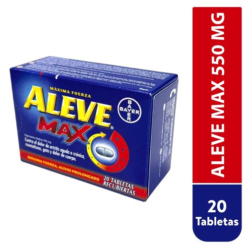 Aleve Max 550 Mg, Precio indicado por unidad