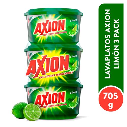 Lavaplatos Axion arrancagrasa en pasta aroma limón 3 pack - 235 g