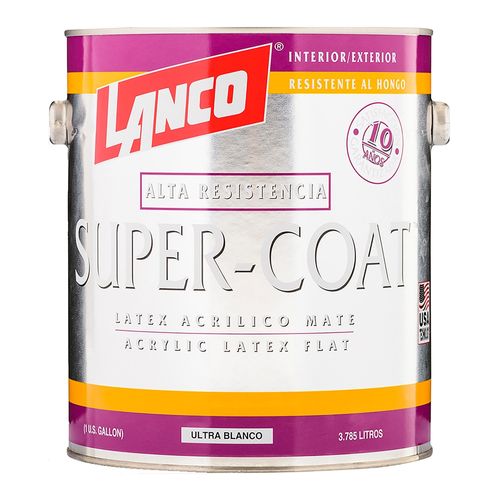 Pintura mate de látex Lanco super coat color pastel -1 Galón