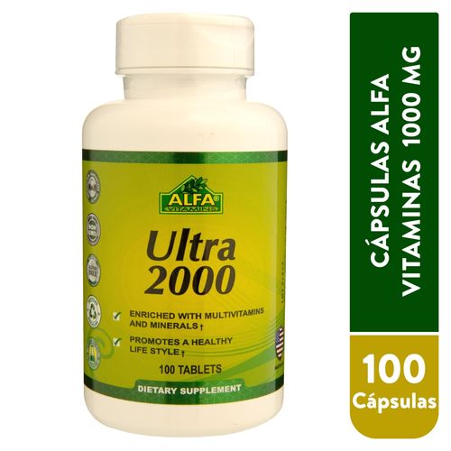 Ultra Alfa Vitamins 2000 frasco 100 cápsulas - Precio indicado por frasco
