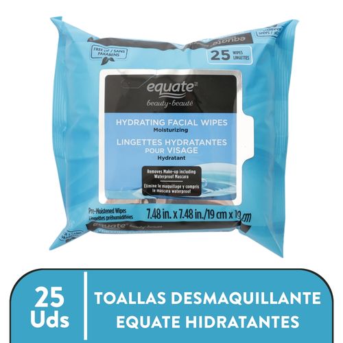Toallitas desmaquillantes Equate hidratantes - 25 Uds