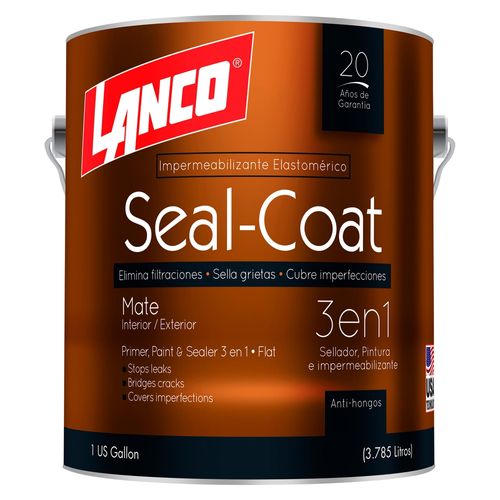 Sellador Pintura e impermeabilizante Lanco 3 en 1 Color Pastel Base para Interior y Exterior -1 Galón