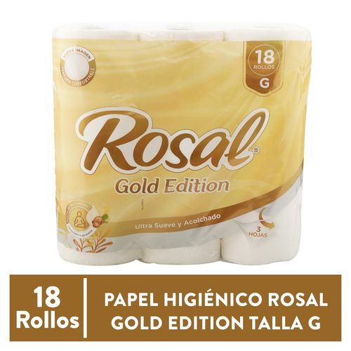 Papel Higiénico Rosal Gold 18 Rollos 350 hojas - 3000 g