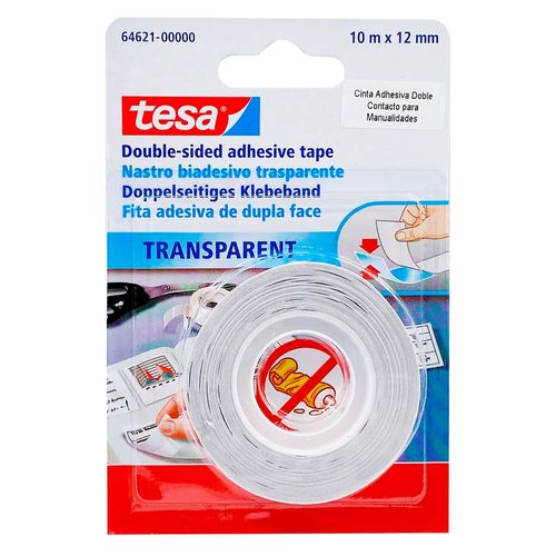 Cinta Doble Cara Multipropósito Transp 10mx12mm