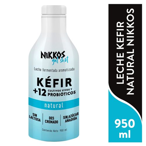 Leche Fermentada Nikkos Con Más De 12 Cultivos Vivos Y Probióticos, Sabor Natural - 950 ml