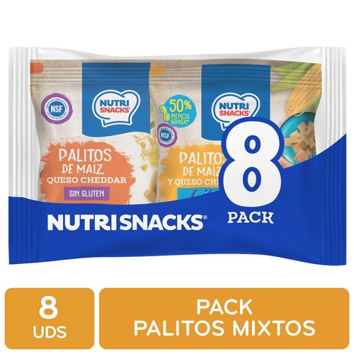 Palitos Mixtos Nutrisnacks Maíz Y Queso Cheddar, Paquete Surtido 8 Uds - 240g
