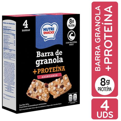 Barra de Granola Nutrisnacks +Proteína Arándanos 4 Pack - 140 g