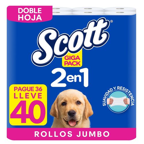 Papel Higienico Scott 2 En 1 40 Rollos Gumbo