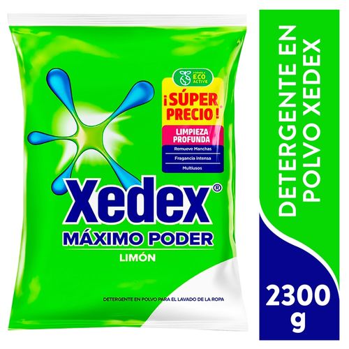 Detergente En Polvo Xedex Máximo Poder Limón - 2300 g