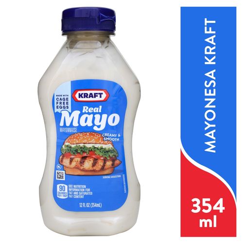 Mayonesa Kraft real mayo cremosa y suave - 340 g
