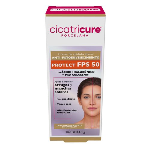 Crema Cicatricure Porcelana Anti- fotoenvejecimiento con FPS 50- 40 g