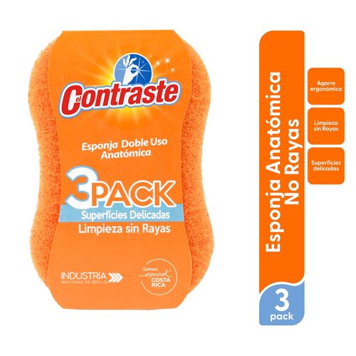 Esponja El Contraste Anatómica No Rayas - 3 Pack