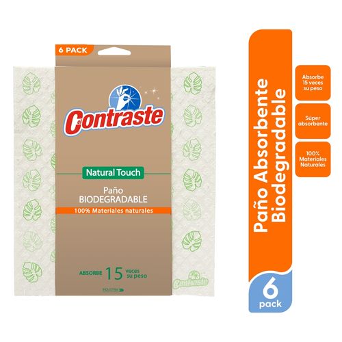 Paño Contraste Biodegradable - 6 Pack