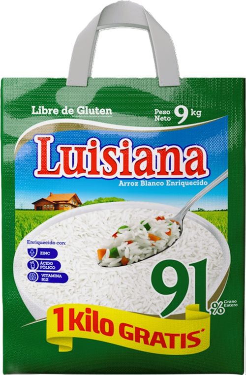 Arroz Luisiana 91% grano entero - 9 kg