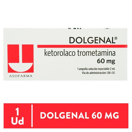 Dolgenal Asofarma 60 Mg Ampolla, Precio indicado por unidad