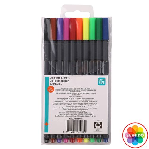 Rotuladores Pen Gear de colores Surtido - 10 uds