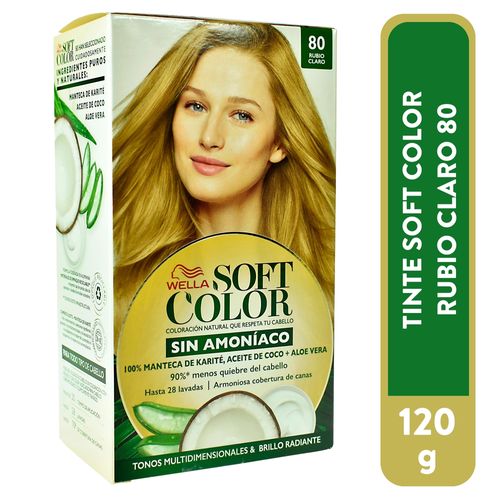 Tinte Wella soft color 80 rubio claro sin amoniaco - 120 g