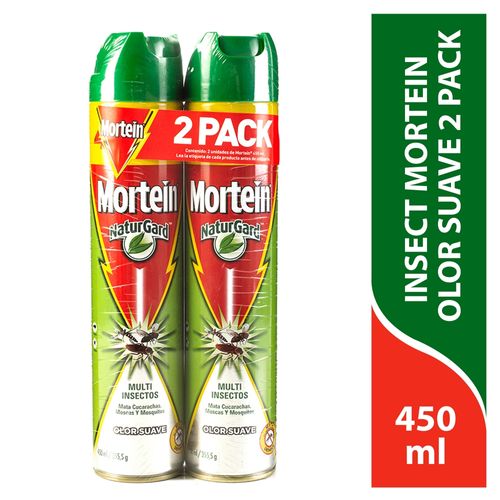 2 Pack Aerosol Mortein Naturgard Multi Insectos Olor Suave -450ml
