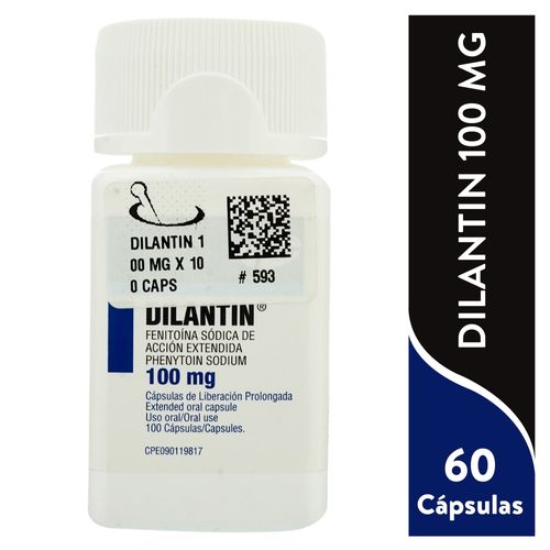 Dilatin 100 mg caja 100 cápsulas - Precio indicado por cáspsula