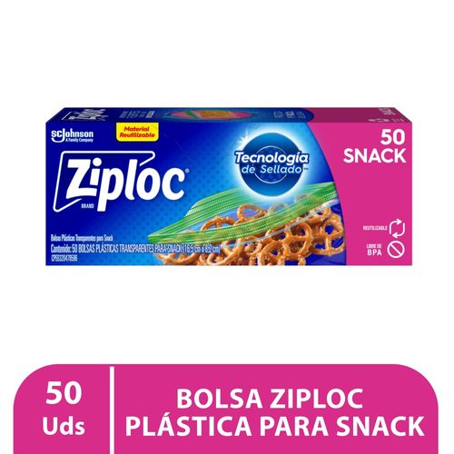 Bolsas Reutilizables Ziploc Para Snack - 50 Uds