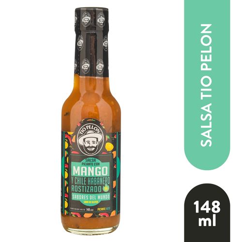 Salsa Tío Pelón con mango y chile habanero rostizado - 148 ml