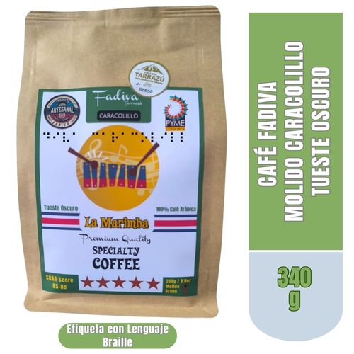 Café Fadiva Tarrazú Caracolillo Molido Tueste Oscuro - 340 g