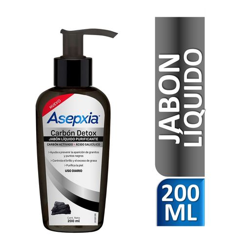 Jabón Carbón Líquido Asepxia 200Ml Global