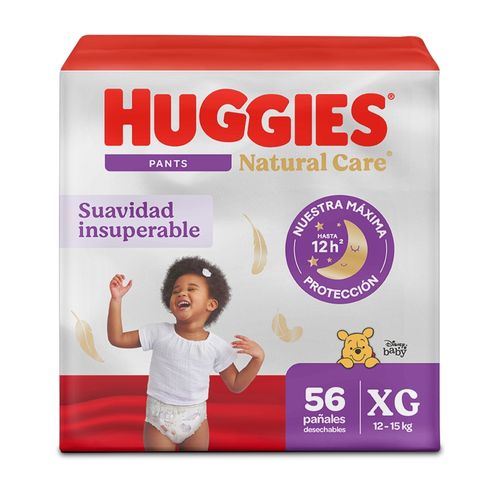 Pañales Huggies Natural Care Pants Etapa 4/XG - 56 Unidades