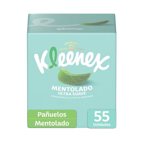 Pañuelos Faciales Kleenex Antigripal Mentol - 55 Unidades