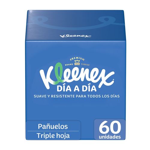 Pañuelos Faciales Kleenex Cubo - 60 Unidades