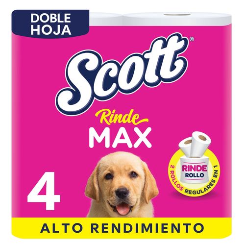 Papel Higiénico Scott Rindemax Doble Hoja - 4 Rollos